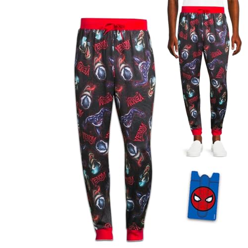 Marvel Venom Pajama Pants Bundle - Boys, Teens, Men (US, Alpha, XX-Large, Multicolor) with Bonus Phone Wallet