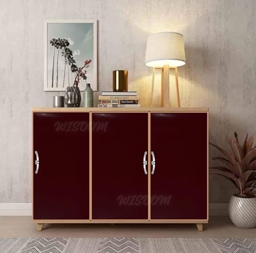 Image of WISDOM Maroon Glossy Vinyl Contact Paper Waterproof Peel & Stick Wallpaper Self Adhesive Vinyl for Kitchen Cabinet Furniture Countertop Decorative (24x120 Inch, Maroon Glossy)
