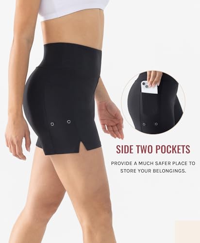 Women's 5" High Waisted Swim Board Shorts with Pockets Quick Dry UPF 50+ Beach Shorts with Liner3