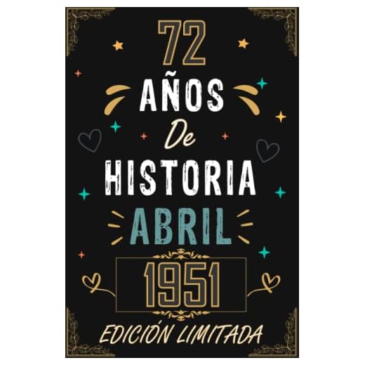 CUADERNO, 72 AÑOS DE HISTORIA ABRIL 1951 EDICIÓN LIMITADA: Regalo de 72 cumpleaños para mujeres y hombres, ideas de 72 cumpleaños... un cumpleaños... ... regalo de 72 cumpleaños para él/ella.