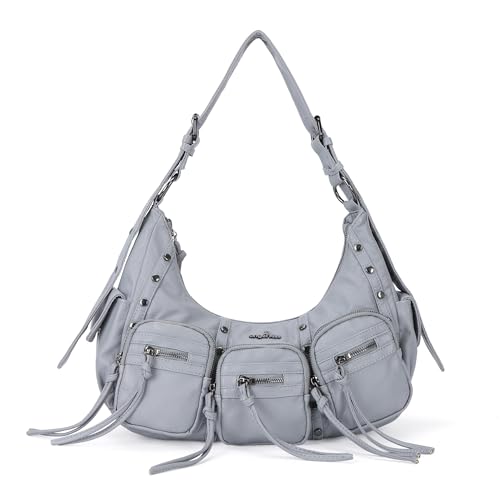 Image of Angel Kiss Hobo Bags Purse for Women Y2K Shoulder Bag Multi Pockets Designer Satchel Studded Handbags with Strap