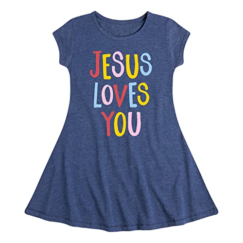 Instant Message - Jesus Loves You - Toddler & Youth Girls Fit & Flare Dress