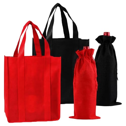 YANKOIUK 2PCS Wine Bottle Carrier for 6 Bottles Wine Carrier Bag