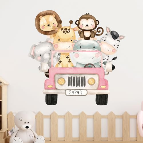 Adorable vinilos safari con animales infantiles miniatura 5