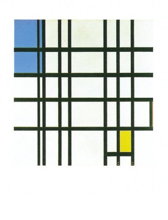 Peinture à l'huile de Piet Mondrian pour sublimer un salon design contemporain
