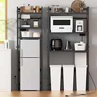 Amazon.co.jp: 【幅伸縮・2口コンセント・高さ調整】レンジラック