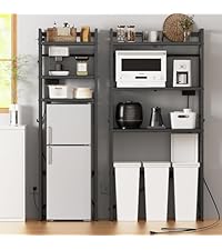 レンジラック ゴミ箱上ラック YDH 冷蔵庫上 キッチン 棚 ゴミ箱 ランドリー Amazon.co.jp: 【横幅伸縮・高さ調整可】ゴミ箱上ラック YDH 幅60～80