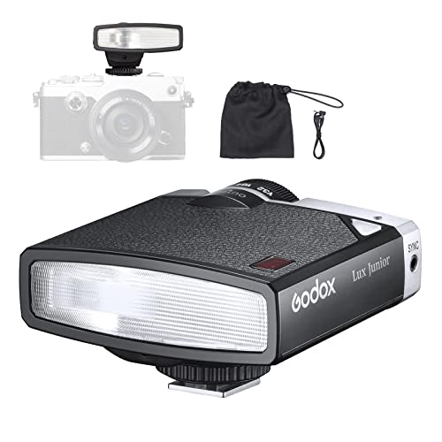 Godox Lux Junior Retro Camera Flash Speedlite,Gn12 6000K±200K Cct,Auto & Manual Modes 1/1-1/64 Flash Power,28Mm Focal Length,Compatible With Fujifilm Canon Nikon Olympus Sony Hot-Shoe Cameras #TOP14