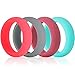 HOOPLE 12 Pack Ergonomic Breathable Silicone Wedding Rings for Women, 7mm Wide - 2mm Thick Rubber Promise Bands with Half Sizes, Comfortable Fit & Best Value Multipack