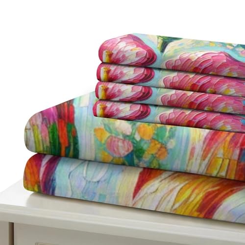 Housse de couette Calla Lily 3D lit simple anti-glisse ado - 6