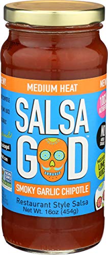 Salsa God, Salsa Smoky Garlic Chipotle Medium Heat, 16 Ounce