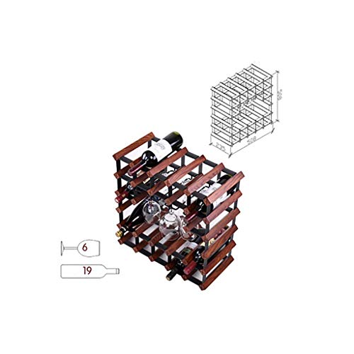 Soporte para botellas de vino de madera sólida 50.8x50.8x23.5 cm miniatura 3