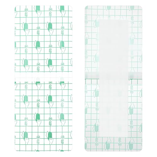 Wanmu 14 Pcs Long Waterproof Bandage, Incision Bandages for Large Wounds, Adheisve Shower Protector Island Dressing Pad Bordered for Hip Surgery Recovery (10.2 x 3.9 inches)