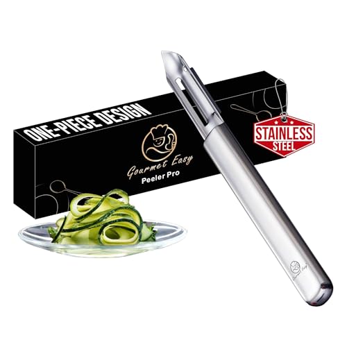 Vegetable Peeler, Ultra Sharp Potato Peeler, Best for Veggie & Fruit, Seamless One-Piece Design, Peel Both Ways - Left & Right-Hand Friendly, Dishwasher Safe, 5-Year Warranty by Gourmet Easy - Used condition - US$15.99