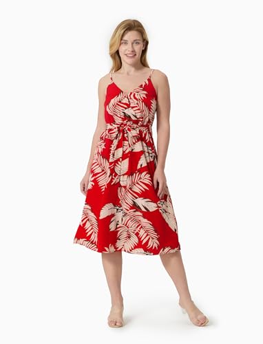 Image of PATPAT Family Matching Outfits Mommy and Me Dresses Hawaiian Tropical Vacation Beach Spaghetti Strap Dress and Shirt