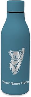 LaserGram Double Wall Stainless Steel Water Bottle, Koala Bear, Personalized Engraving Included