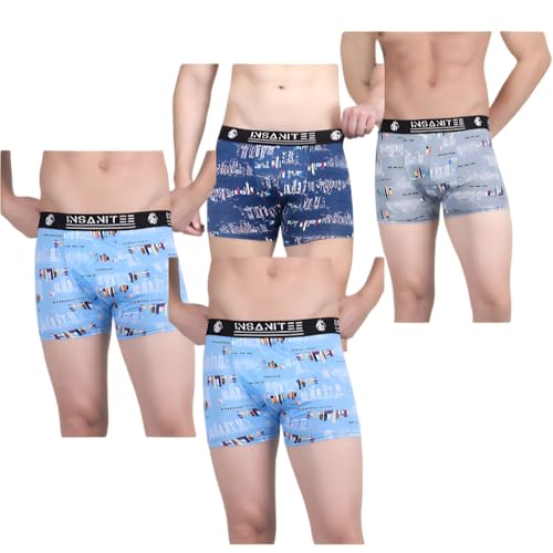Image of Men's Nylon Stretch Printed Trunk | Ultra-Soft, Breathable Innerwear for Men | Stylish & Supportive Fit