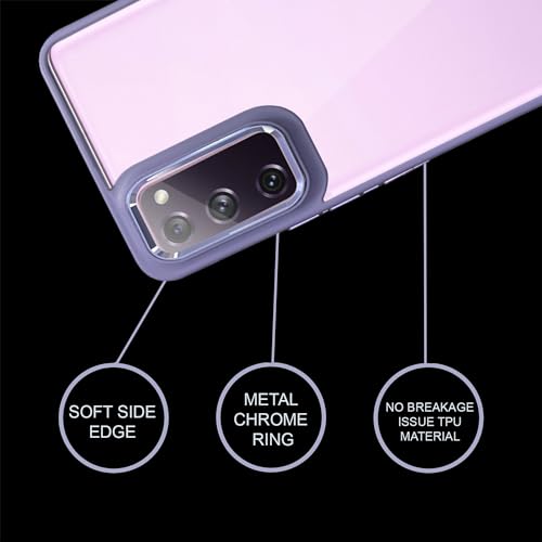Image of A rtistque Ultra Hybrid Clear Back Cover Case for Samsung Galaxy S20 FE | Drop Protection | Transparent | Smooth TPU Sides - Purple