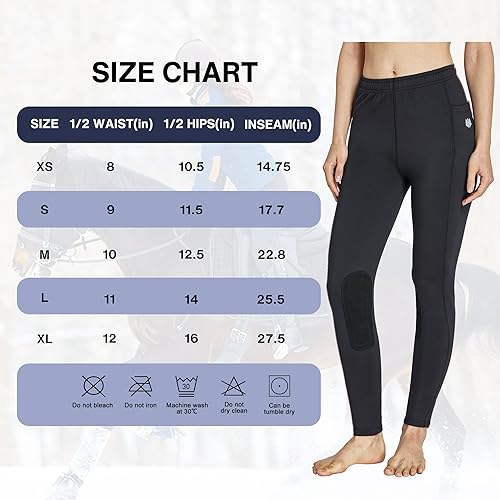 Fitst4 Sports Kid'S Fleece Lined Riding Breeches Girls Winter Equestrian Pants Knee Patch Schooling Tights Cell Pocket Black S thumb #6