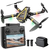 H11 GPS Drones with Camera 4k EIS Professional for Adults & Kids (screen remote controller) RC Quadcopter, Follow Me, Brushless Motor, Auto Return, 2 batteries for 45 min Flight Time, Under 249g