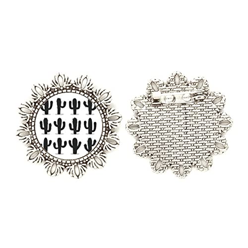 Broche de cactus y suculentas plateado ideal para tu look de oficina