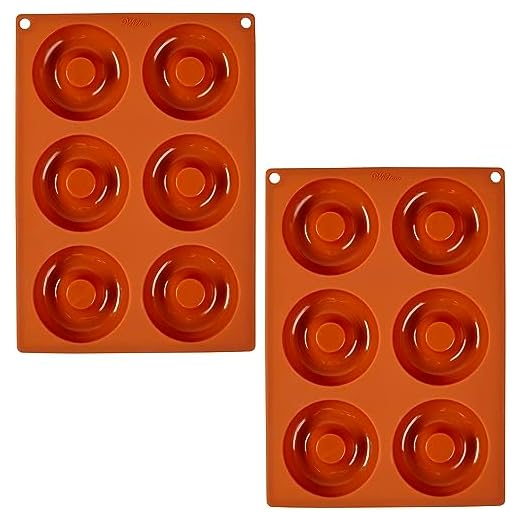 Wilton Non-Stick Food-Grade Silicone Donut Pans, Baking Pans, Set of 2