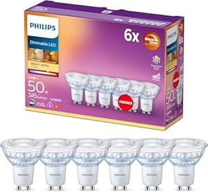 Ampoules LED Philips Équivalent 50W Blanc Chaud Dimmables
