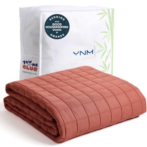 Image of YnM Cooling Weighted Blanket for Adults, 20lbs Heavy Bed Throw for One Person of 190lbs, Perfect for Hot Sleepers or Warm Climates with Rayon /Glass Beads(60x80 Inches, Queen Bed, Carribean Sunset)