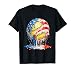 Softball Drip Ice Cream American Flag 4th of July T-Shirt