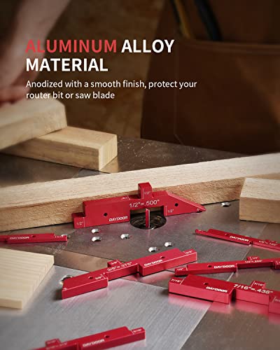 Daydoor Router Table Setup Bars 7Pcs Precision Height Gauge Set Aluminum Setup Blocks Angle Setup Woodworking Tools For Router Table Saw Accessories For Carpenter, Diy(Red) #TOP1