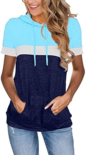 Womens Summer Tops 2023 Hoodies for Women Shirts Casual Short Sleeve Teen Girl Clothes Fashion Blouses Trendy Tunics Camisas de Mujer Light Sky Blue X-Large