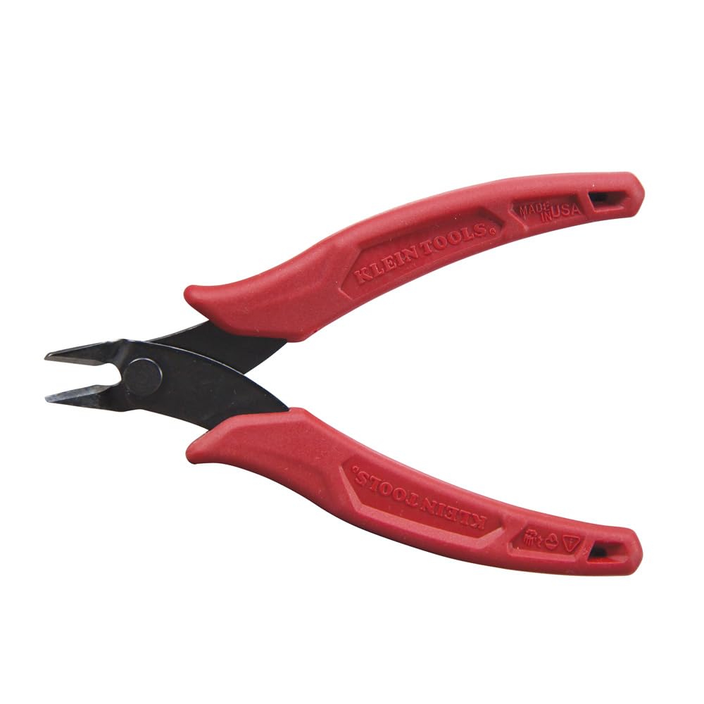 Klein Tools D275-5 Diagonal Flush Cutters Made in USA Micro Wire and Compact Zip Tie Cutter Ultra-Slim Precision