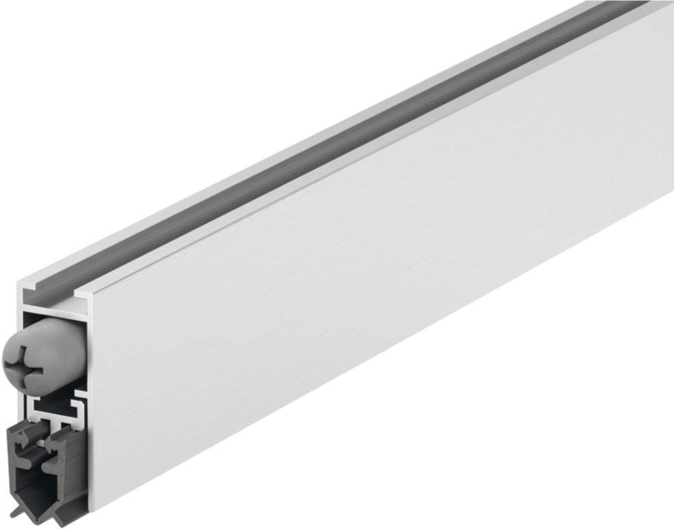 GedoTec® Aluminium Door Seal DDS 12 - Soundproof, Draught Excluder, Length 1130 mm, Silver, 1 Piece