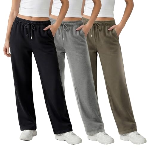 Common Stitch 3 Pack Straight Leg Fleece Lounge Sweatpants for