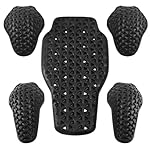 Universal-Motorcycle-Back-Protector-Insert-CE-Armor-Insert-Pads-Set-of-5pcs-Level-1-Back-Armor-Protection-Pad-and-CE-Level-2-Elbow-and-Shoulder-Pads-for-Motorcycle-Jacket-Black