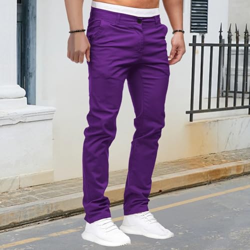 Men's Chinos Casual Dress Pants Slim Fit Skinny Stretch Flat-Front Lightweight Comfort Slacks 2025 Trendy Trousers4