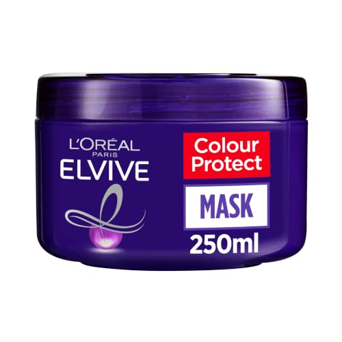 LOréal Paris Hair Mask For Brassy Blonde Hair Elvive Colour Protect Purple Mask With Intense Pigments To Neutralise Yellow Tones In Coloured Hair Deeply Nourishing Treatment 250ml