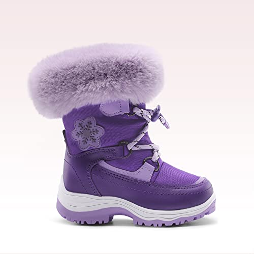 DREAM PAIRS Girls Toddler Snow Boots Slip Resistant Faux Fur Lined Mid Calf Little Kids Winter Shoes2