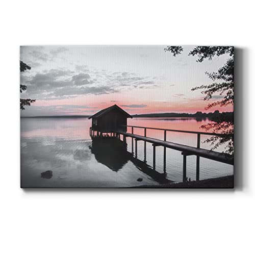 Renditions Gallery Canvas Prints Wall Art Beach Ocean Nature Seascape Artwork,October Sunset,Ready to Hang, 27''x 18'', Made in America