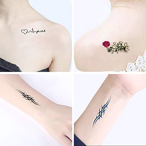 Temporary Tattoo Stickers For Women Flowers Words Butterflies Cats Scorpions Waterproof Art Body Fake Tattoos 30 Sheets (Style3) #TOP1