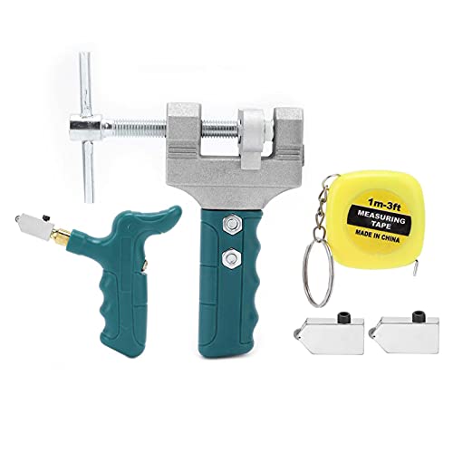 FLEXMAN Glass Cutter Kit, Ergonomic Handle Glass Tile Cutter Hand Tool Cut Tiles Within 15mm for Gasket Wall Tiles Veneer Tiles Ordinary Tiles Glazed Tiles Glass Mirrors