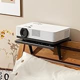No Drilling Metal Projector Mount, Adjustable Angle Projector Mount Shelf for Sofa and Bedside, Foldable for Storage,Perforated Design for Heat Dissipation,Projector Wall Mount for Living Room