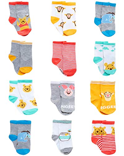 Image of Disney Baby Boys Socks - 12 Pack Soft Newborn Baby Socks Character Prints - Cute Newborn and Infant Socks (0-24M)