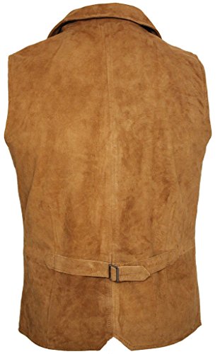 Infinity Men’s Smooth Goat Suede Classic Smart Tan Leather Waistcoat3
