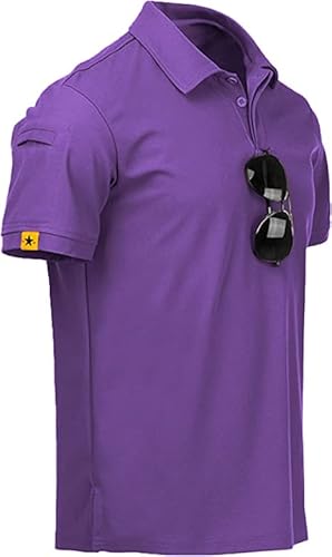 Secood Golf Polo Shirts For Men Casual Tennis Short Sleeve T Shirt 012-Violet Xl #TOP1