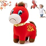 Genérico Peluche del Año del Caballo 2026, Peluche de Caballo Llorón de Año Nuevo 2026, Divertido Peluche de Caballo Llorón, Adorno Zodiacal de la Mascota de la Suerte del Año Nuevo Lunar Chino (#A)