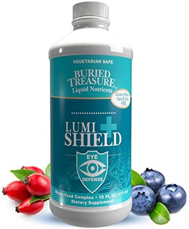Buried Treasure LumiShield Plus- AREDS 2 Comprehensive Eye Vitamin with Lutein Meso-zeaxanthin and Zeaxanthin. Eye Health Support in Liquid Supplement, Peppermint Flavor. 16 oz.