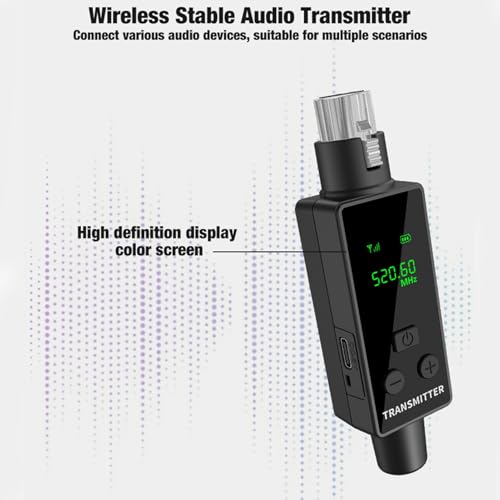 ciciglow 2.4GHz Wireless XLR Microphone System, Plug and Play Transmitter Receiver with 24bit 48kHz High Resolution Audio, for Dynamic Condenser Mics PA Mixers (1 for 2) miniatura 7