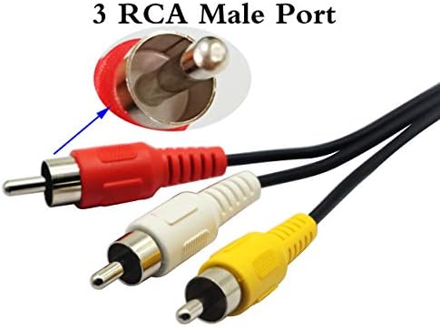 zdyCGTime 3 RCA Plug to 7 Pin Mini DIN Plug Extension Cable S-Video 7 Pin DIN Male to 3 RCA Male RGB Composite Video Extender Cable Adapter for DVD,TV,HDTV,VCR's,CD Players,PC Laptop(5ft/1.5M)