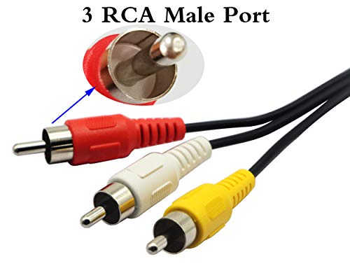 Zdycgtime 3 Rca Plug To 7 Pin Mini Din Plug Extension Cable S-Video 7 Pin Din Male To 3 Rca Male Rgb Composite Video Extender Cable Adapter For Dvd,Tv,Hdtv,Vcr's,Cd Players,Pc Laptop(5Ft/1.5M) #TOP4